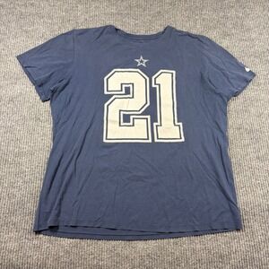 Nike Dallas Cowboys Shirt Mens XL Ezekiel Elliott 21 Blue Athletic Cut Tee